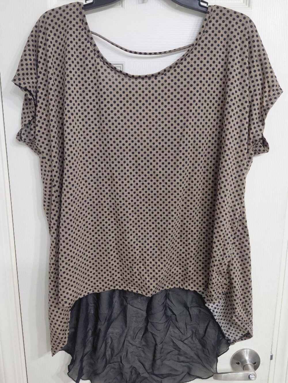 Brown and Black Polka Dot Blouse